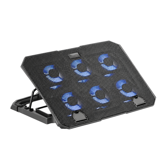 Mars Gaming MNBC23 — Support de refroidissement, 6 ventilateurs LED — vue principale sur fond blanc