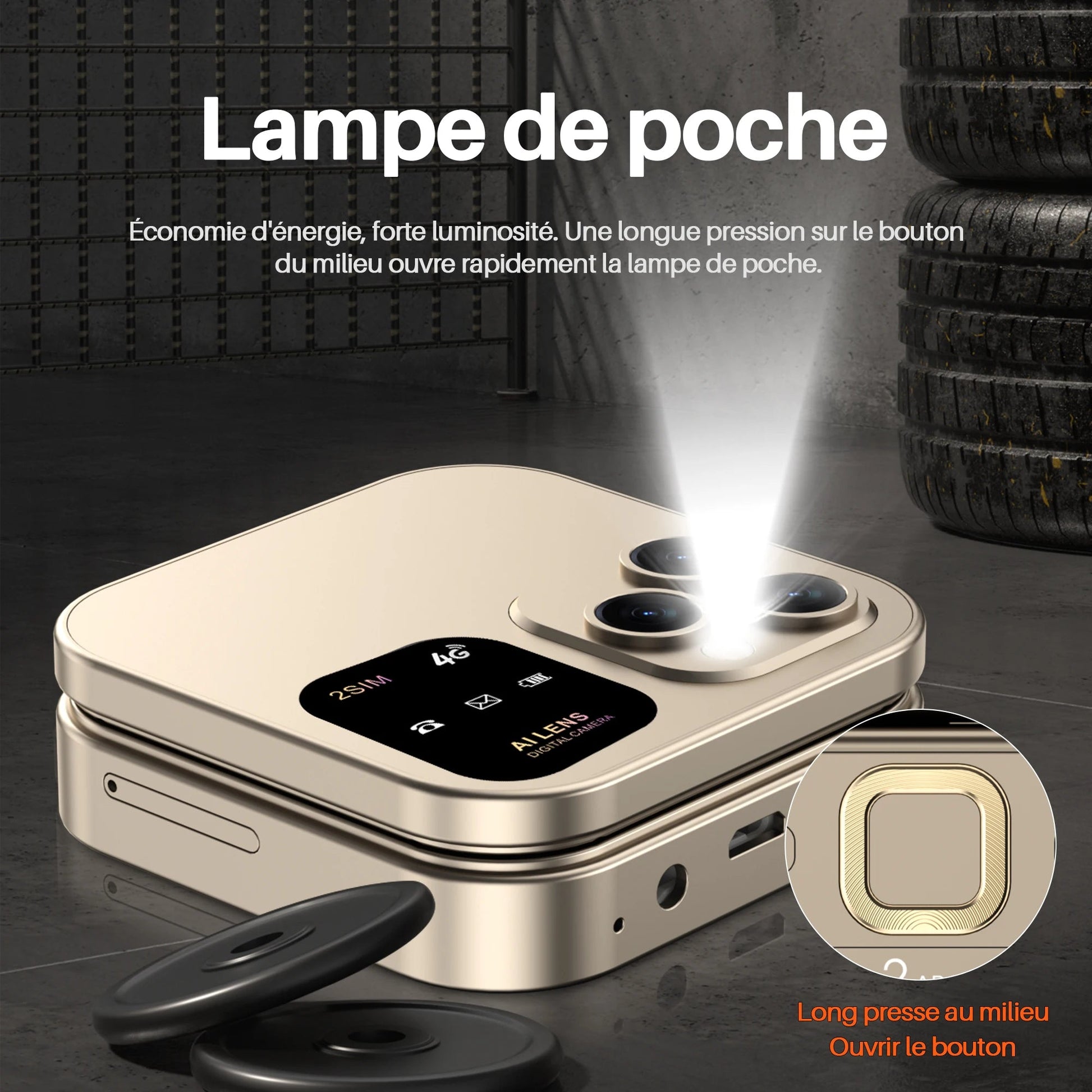 SERVO i16 PRO 4G LTE Foldable Mini Mobile Phone 2 SIM Card - Smartphones Android | DR CLICK Informatique