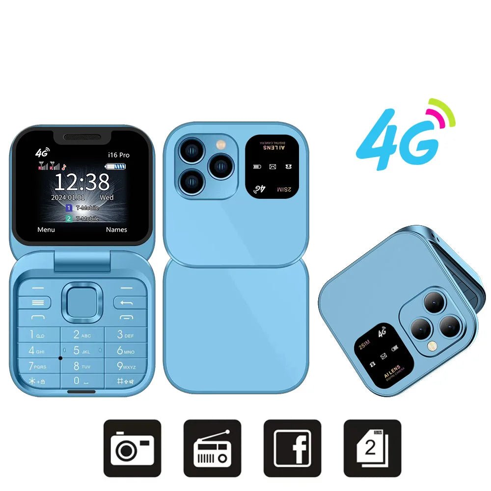 SERVO i16 PRO 4G LTE Foldable Mini Mobile Phone 2 SIM Card - Smartphones Android | DR CLICK Informatique