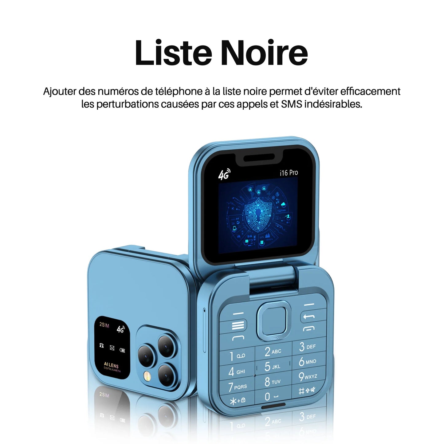 SERVO i16 PRO 4G LTE Foldable Mini Mobile Phone 2 SIM Card - Smartphones Android | DR CLICK Informatique