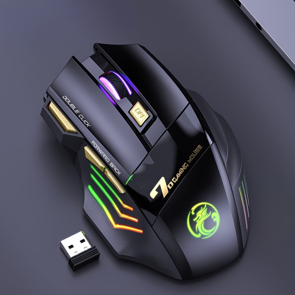 Souris de Gaming Souris sans Fil Rechargeable pour Ordinateur, Souris Ergonomique avec Rétroéclairage RVB et Silencieuse pour PC Portable - Clavier & souris | DR CLICK Informatique
