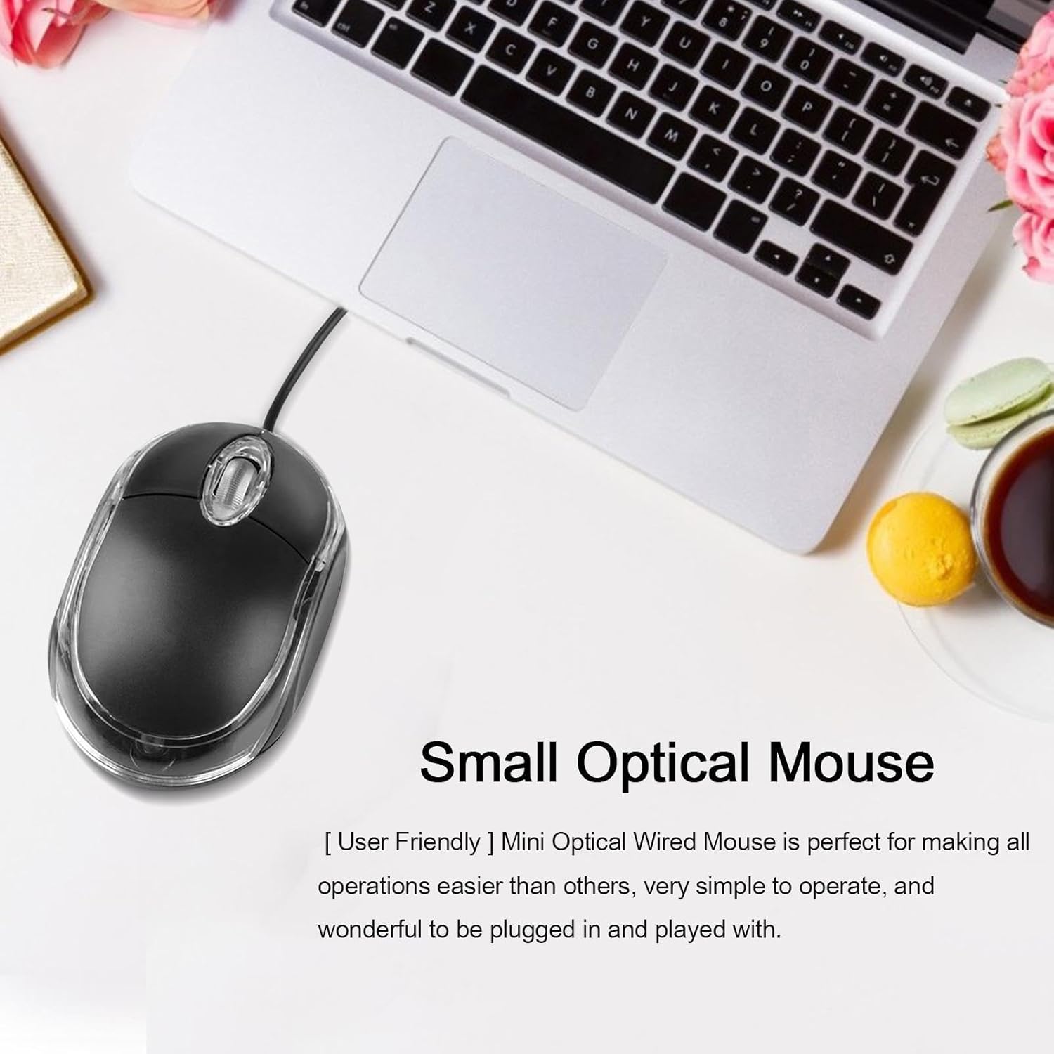 Vue latérale de la souris ergonomique Nixieen 1000 DPI