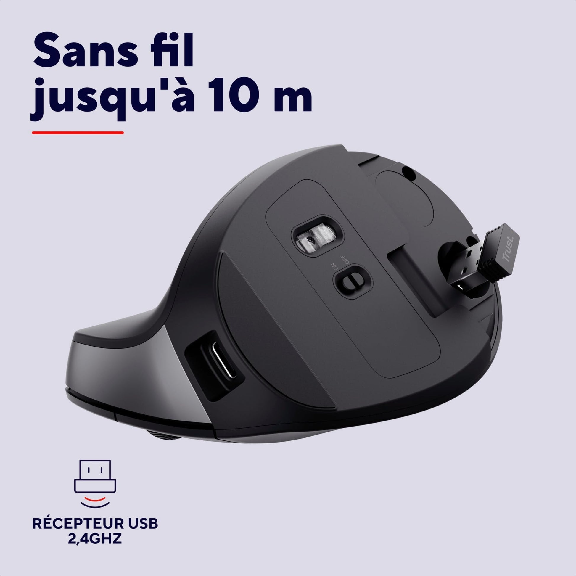 Souris sans Fil, Souris Verticale Ergonomique, 6 Boutons, LED - Clavier & souris | DR CLICK Informatique