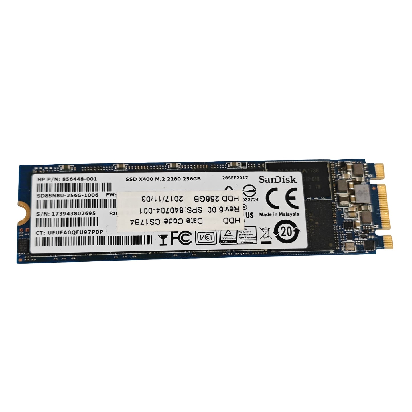 SSD M.2 SATA SanDisk X400 256 Go – M.2 2280 (Reconditionné) - Disque dur & SSD | DR CLICK Informatique
