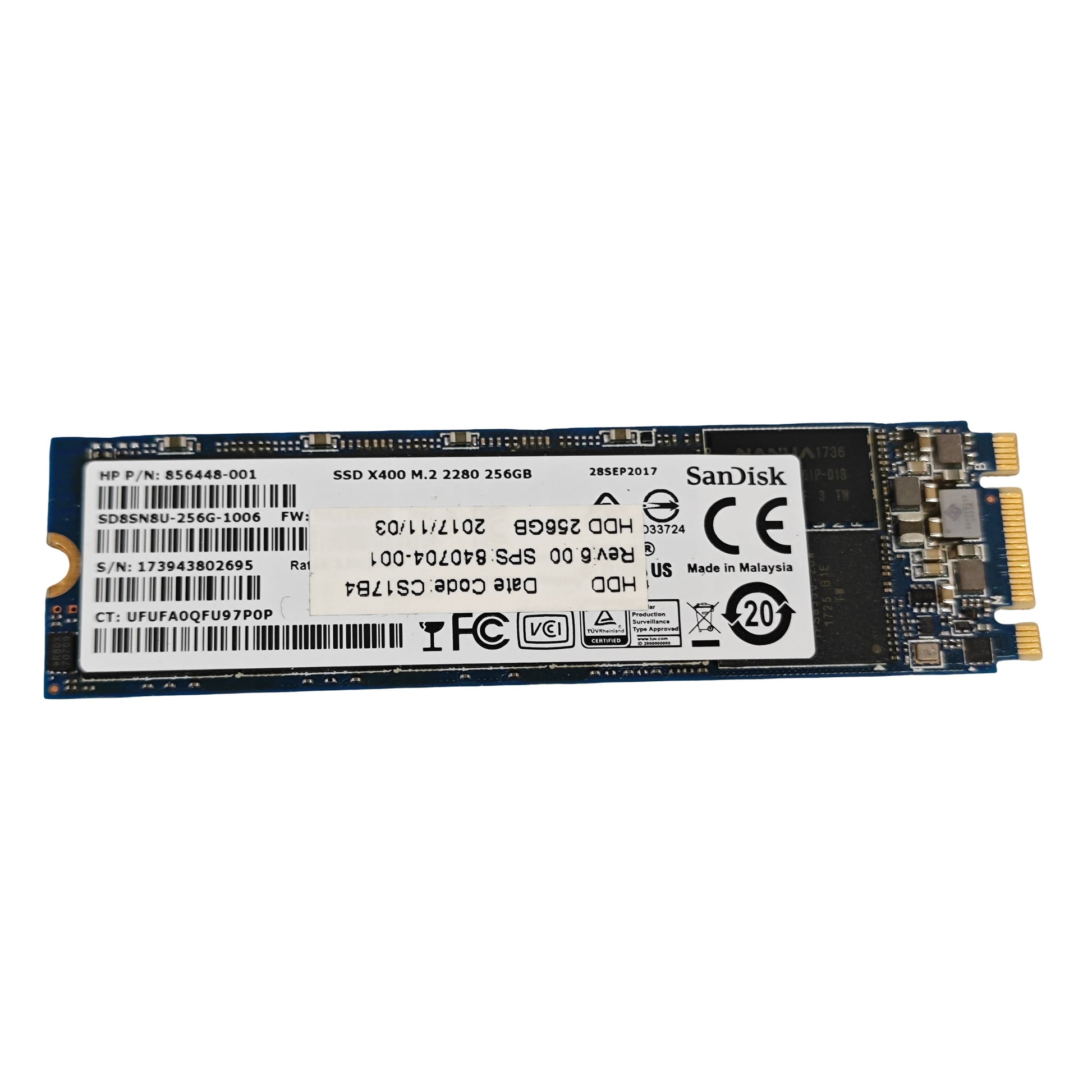 SSD M.2 SATA SanDisk X400 256 Go – M.2 2280 (Reconditionné) - Disque dur & SSD | DR CLICK Informatique