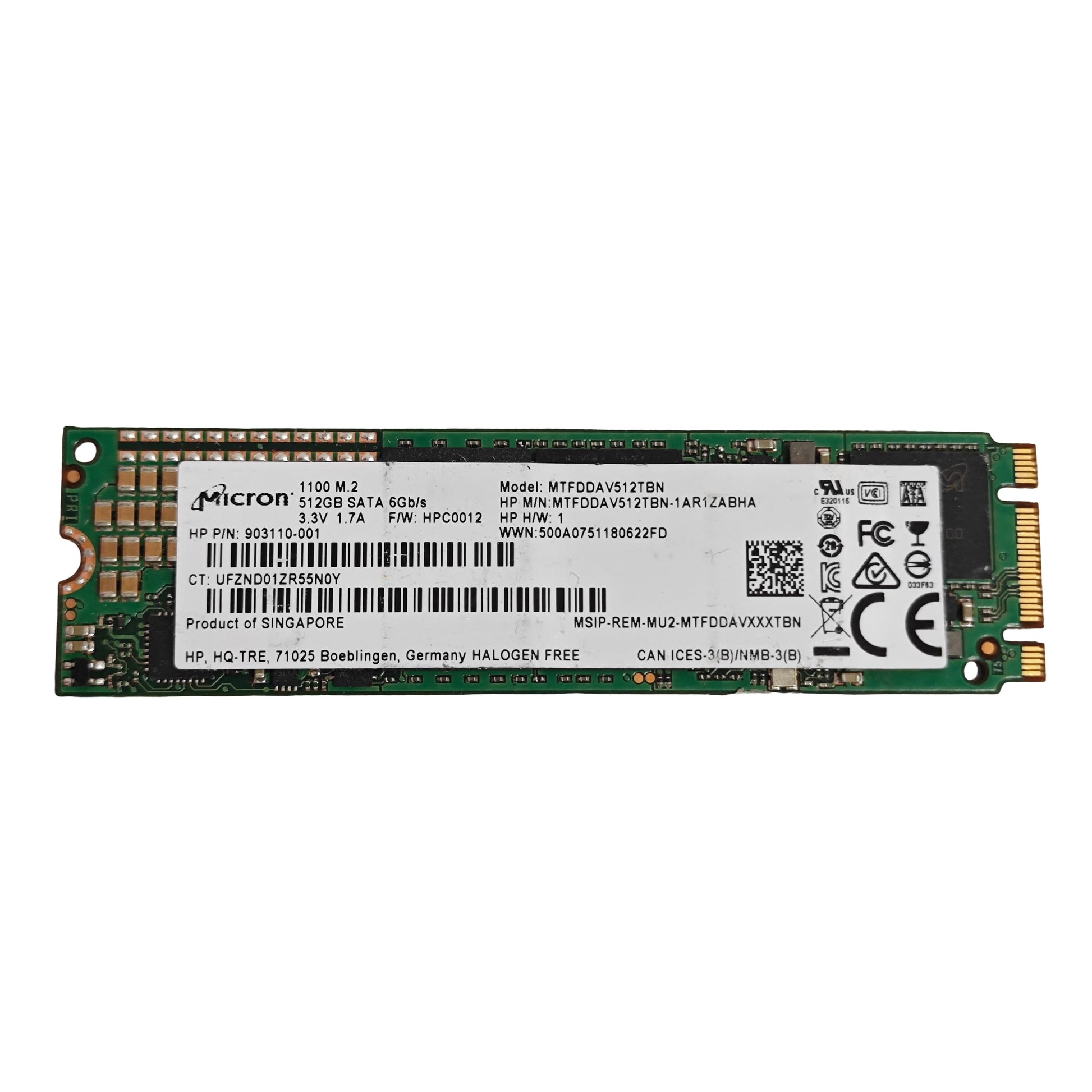 SSD Micron 1100 512 Go M.2 SATA – Disque SSD OEM HP (Reconditionné) - Disque dur & SSD | DR CLICK Informatique