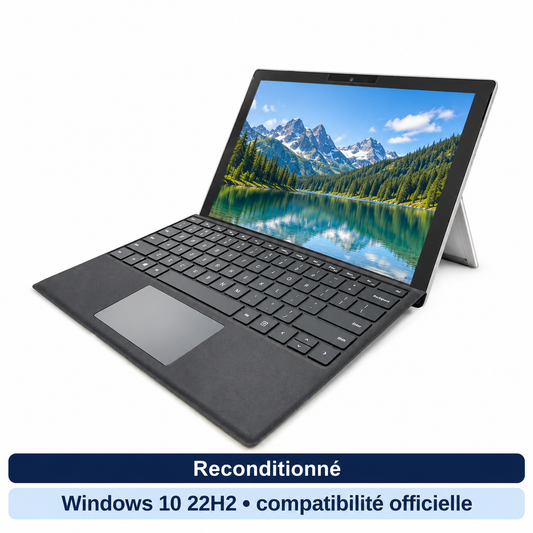 Microsoft Surface Pro 5 i5 8 Go SSD 256 Go (Reconditionnée) — Windows 10 22H2 • compatibilité officielle
