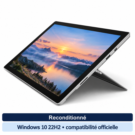 Microsoft Surface Pro 4 écran 12.3" core i5 6th gen 4/128 Go (Réconditionné) — Windows 10 22H2 • compatibilité officielle