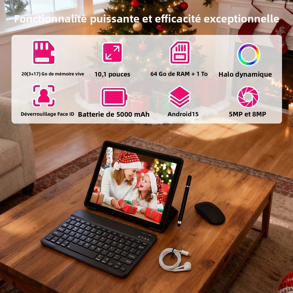 Tablette Android 15 10" 64 Go WiFi 6 Pack Clavier & Stylet (Neuf) - Tablette tactile | DR CLICK Informatique