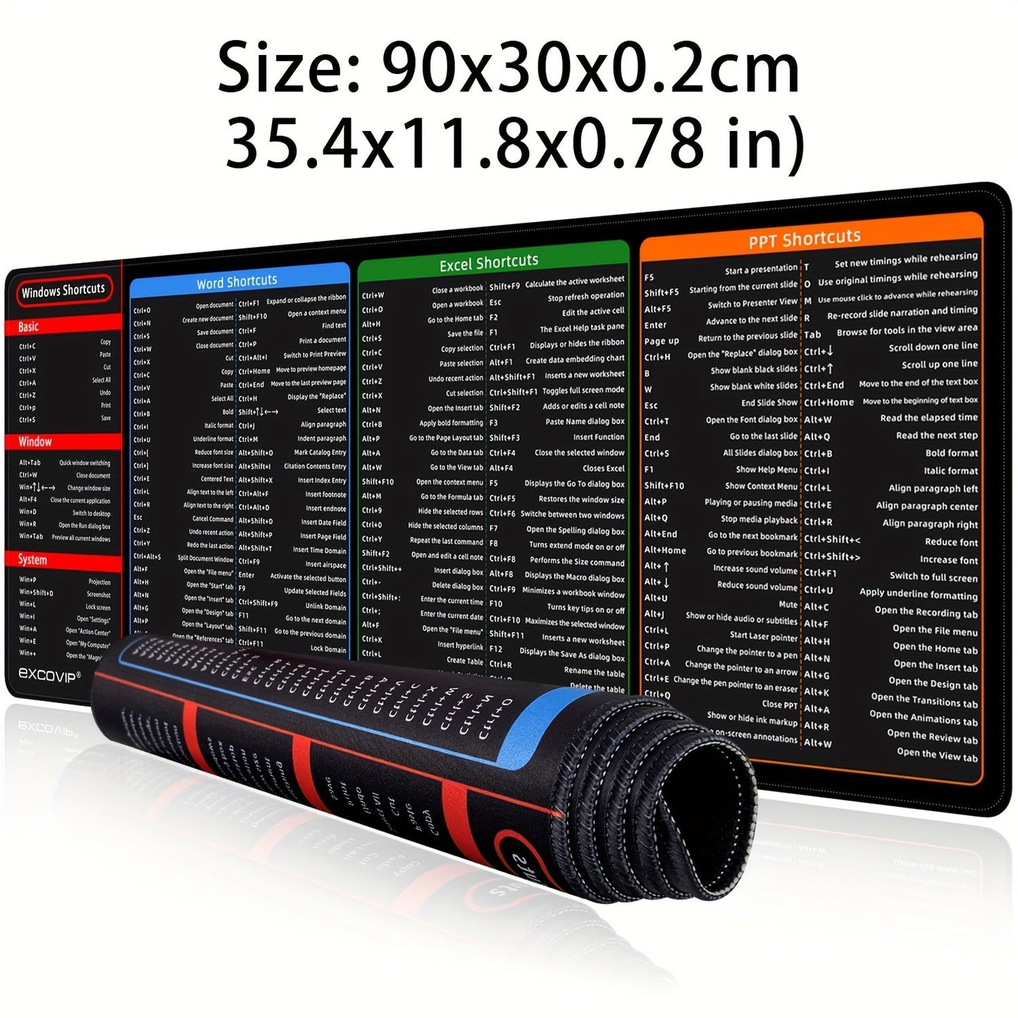 Tapis de souris EXCOVIP allongé antidérapant 80×30 / 90×30 cm - Clavier & souris | DR CLICK Informatique