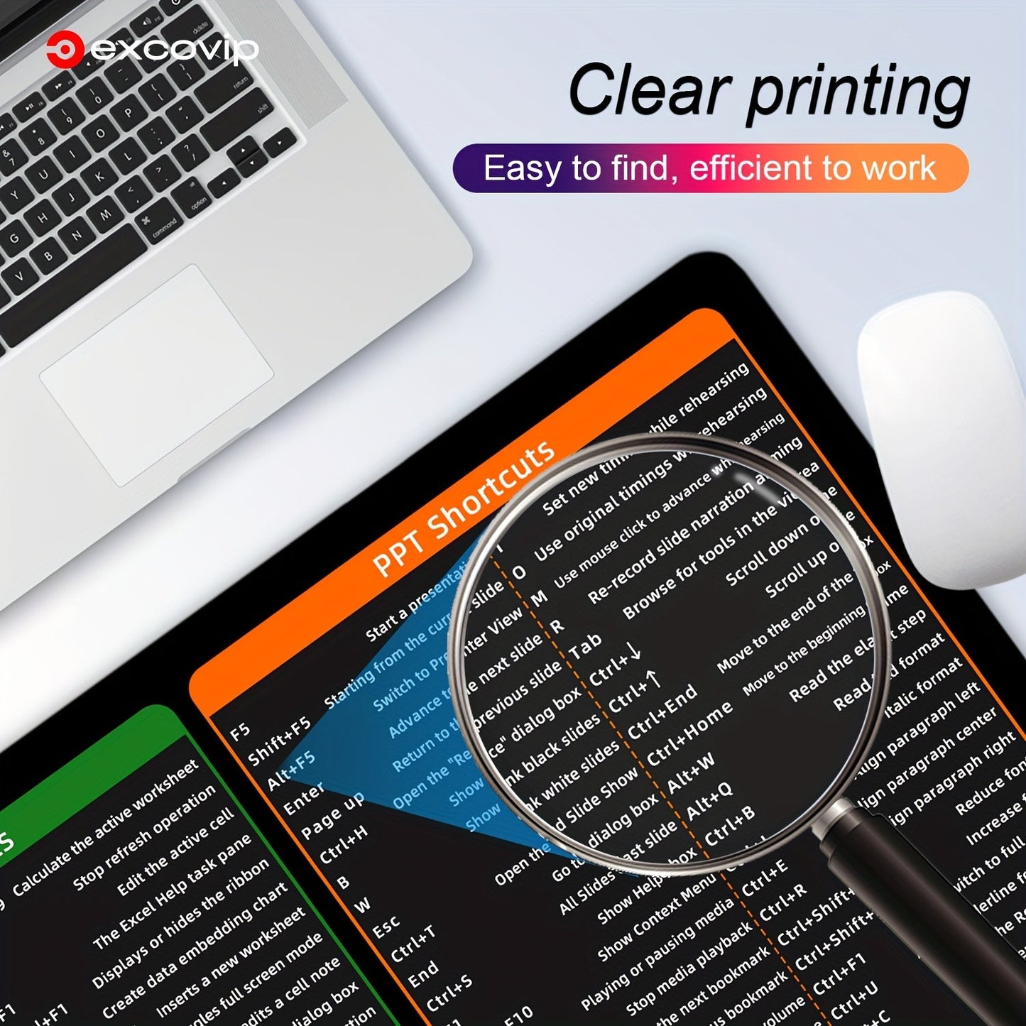 Tapis de souris EXCOVIP allongé antidérapant 80×30 / 90×30 cm - Clavier & souris | DR CLICK Informatique