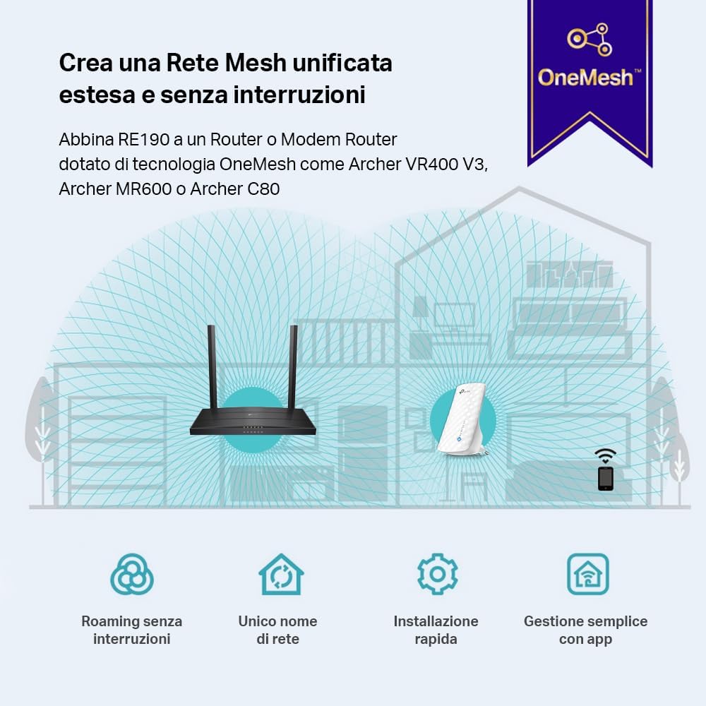 TP - Link RE190 – Répéteur Wi - Fi AC750, Extendeur Wi - Fi Compatible Toutes Box - Répéteur Wi - Fi | DR CLICK Informatique