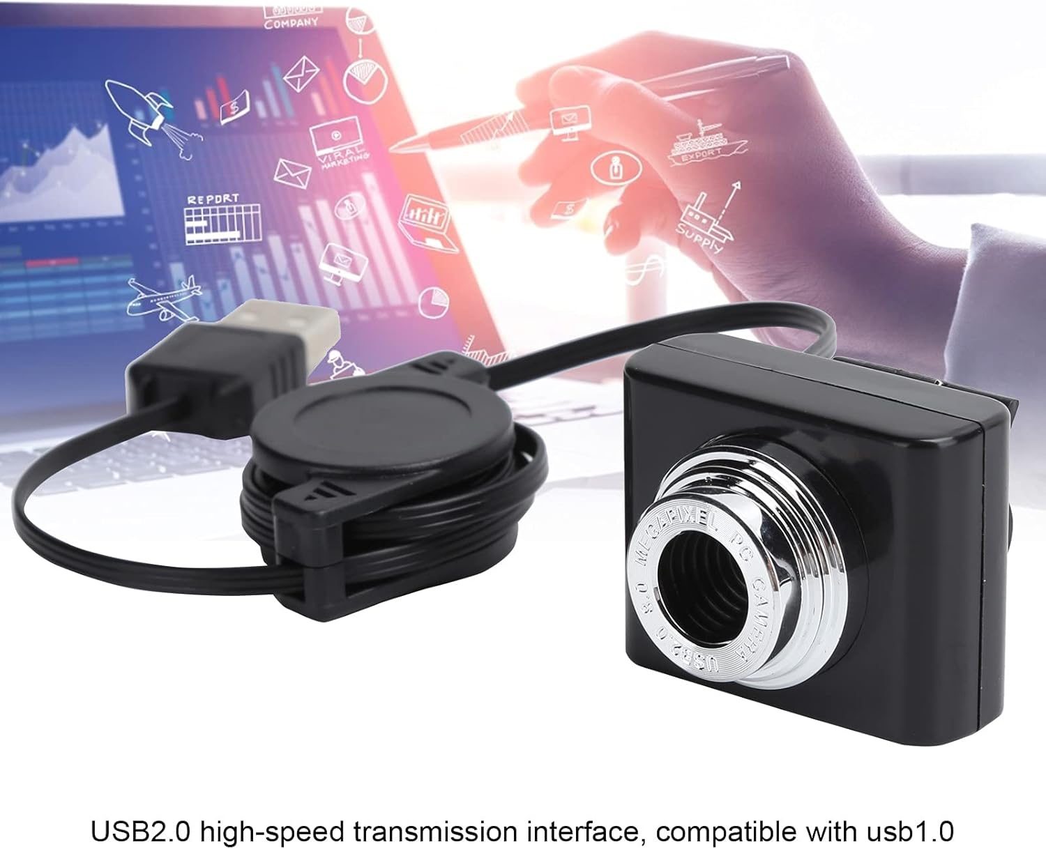 Webcam PC, Mini Webcam Stable avec câble rétractable - Webcam | DR CLICK Informatique