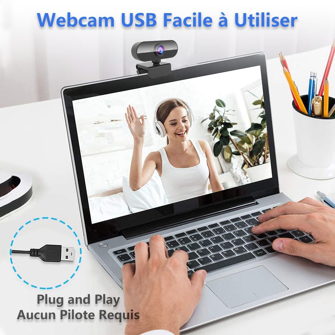 Webcam USB Full HD 1080p – Grand Angle 90°, Micro Antibruit, Plug & Play - Webcam | DR CLICK Informatique