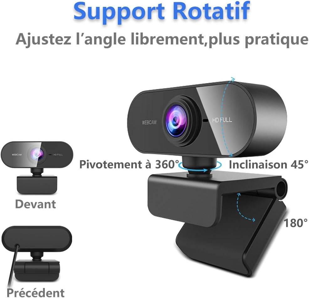 Webcam USB Full HD 1080p – Grand Angle 90°, Micro Antibruit, Plug & Play - Webcam | DR CLICK Informatique