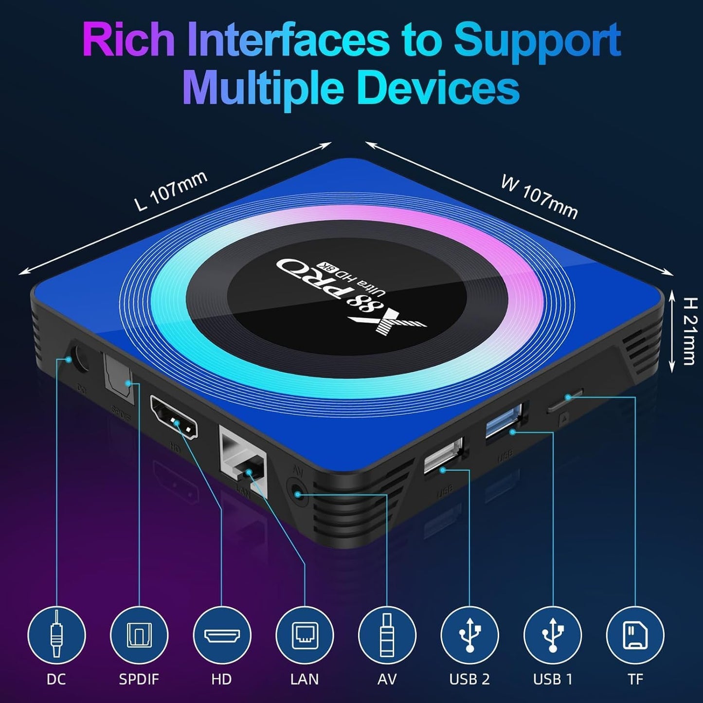 X88 Pro 13 boitier IPTV Android 13.0 TV Box 4GB RAM 32GB ROM - Lecteurs et accessoires multimédia | DR CLICK Informatique